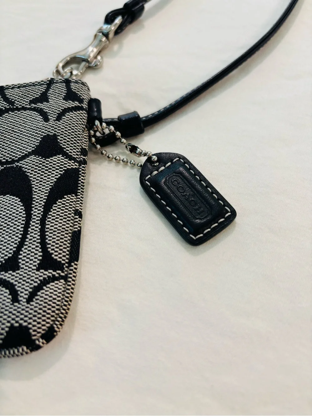 Coach Women’s Signature Pattern Canvas Mini Wristlet